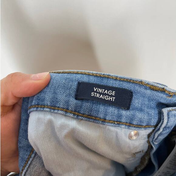 J. Crew Vintage Straight Jeans Women's Size 25 Denim Fringe Hem Distressed Jeans - Picture 9 of 10